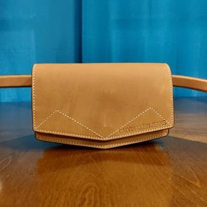 Calvin Klein Contrast Stitch Leather Belt Bag
